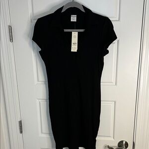 No Boundaries Black Ribbed Dress